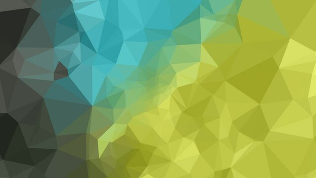 Colorful Gradient Spirals: Low Poly Animation Unveiling a Transition from Dark to Luminous Yellow Triangles