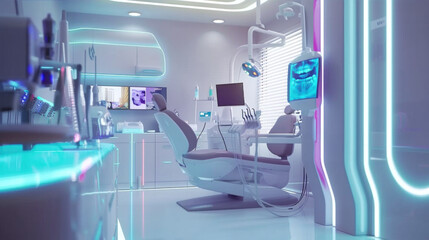 High technology dental cabinet, futuristic design