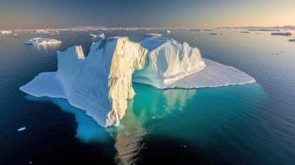Huge iceberg in sea, aerial view