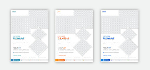 Travel poster or flyer pamphlet brochure design layout space. flyer template for travel agency