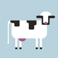 Vector cow minimalism flat design illustration