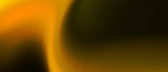 Yellow grainy gradient background. Vibrant glowing blur curve on black backdrop. Design for banner, header, poster.