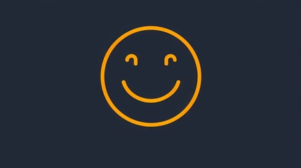 Smiling face icon on a dark background. Smiling emoticon