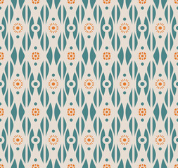 Geometrical abstract textile design allover seamless repeat pattern