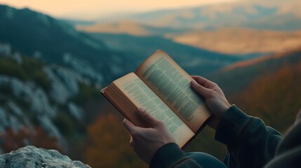 person holding an open book mockup