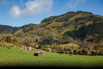 Landscapes at Azores islands, hiking at Santa Maria, Portugal, travel in Europe.