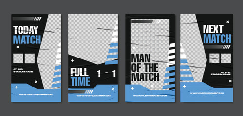 Sport social media post template , Football Match day , Full time , Next match