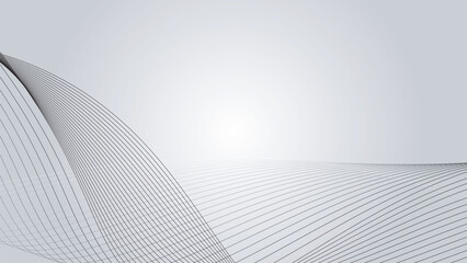 Naklejka premium White and gray curve line background wallpaper vector image for presentation