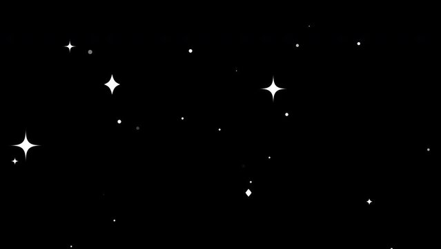 Blinking retro vector stars and dots, twinkling starry night sky, looping animation.