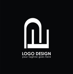 NU NU Logo Design, Creative Minimal Letter NU NU Monogram