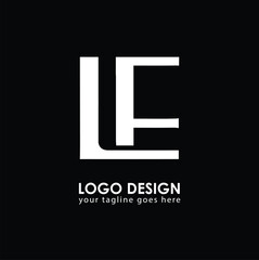 LF LF Logo Design, Creative Minimal Letter LF LF Monogram