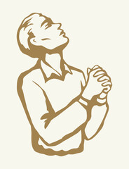 Vector image of the praying person
