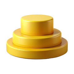Empty golden podium 3d illustration. on a transparent background