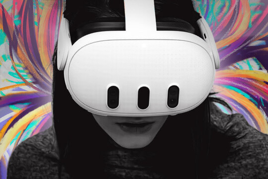 Oculus Quest 3 headset street art style