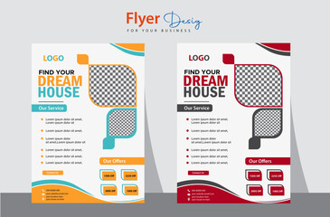 Flyer template layout design perfect for creative professional identity for company with 2 colors.