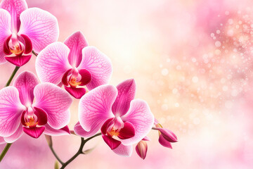 Fototapeta na wymiar Wallpaper with orchid flowers.