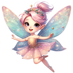 Watercolor Fairy Girl Clipart Magical Butterfly Fairies With Wings PNG Cute Fairy Garden Clipart For Scrapbooking Stickers Junk Journaling
