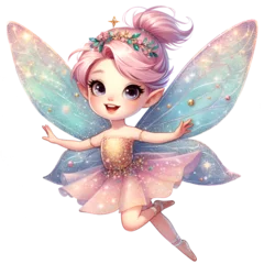 Fototapete Feen und Elfen Watercolor Fairy Girl Clipart Magical Butterfly Fairies With Wings PNG Cute Fairy Garden Clipart For Scrapbooking Stickers Junk Journaling  © CelebrationsBoxs