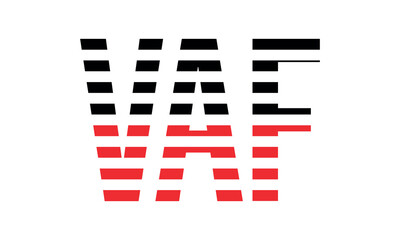 VAF three initial letter iconic line negative space minimal logo design vector template. monogram, abstract, wordmark, business, typography, minimalist, brand, company, flat, modern, unique, simple