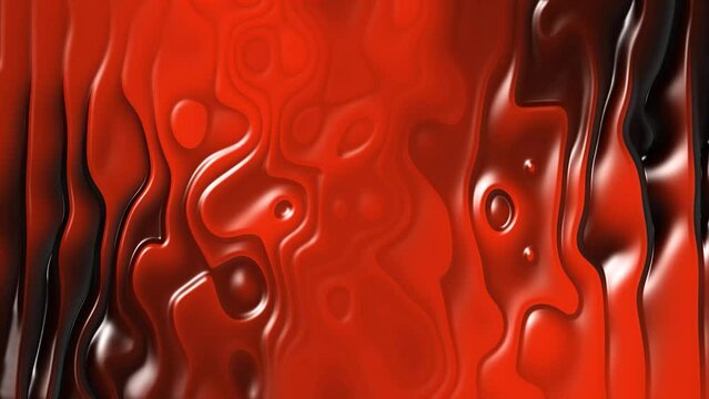 Wavy Smooth red glossy liquid motion background latex plastic looping background .
