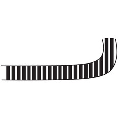 Traintrack, railroad, railway contour, silhouette vector illustration eps10