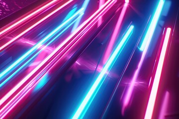 Vibrant neon lines create a Tron-inspired futuristic backdrop.