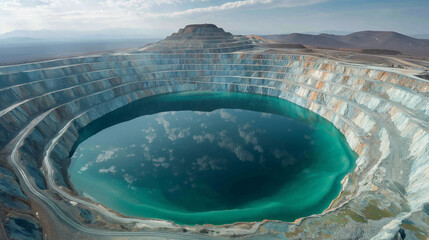 Simulated Open Pit Cobalt Mining - obrazy, fototapety, plakaty