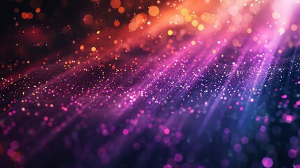 Fototapeta premium A stunning abstract image exhibiting vibrant bokeh lights with a gradient from warm to cool tones, resembling a cosmic display
