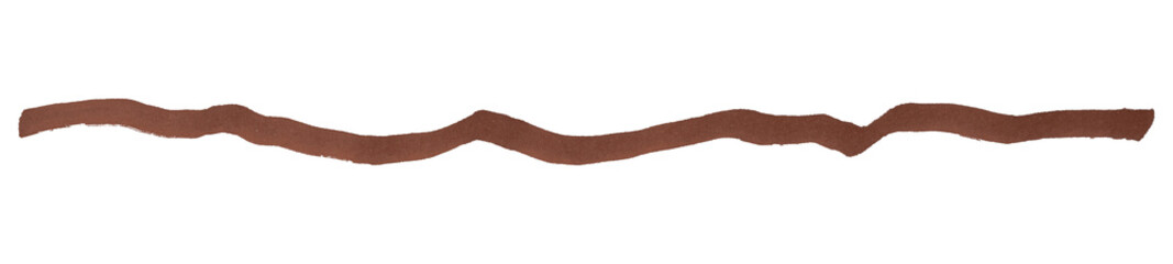Brown stroke brush isolated on transparent background.