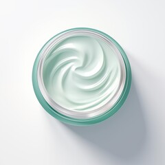Skincare cream with a smooth, rich texture, presented in a minimalist setting emphasizing purity and quality