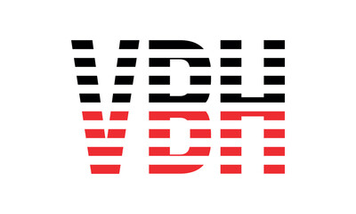 VBH three initial letter iconic line negative space minimal logo design vector template. monogram, abstract, wordmark, business, typography, minimalist, brand, company, flat, modern, unique, simple