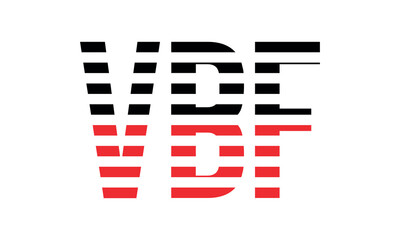 VBF three initial letter iconic line negative space minimal logo design vector template. monogram, abstract, wordmark, business, typography, minimalist, brand, company, flat, modern, unique, simple