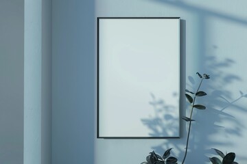 Wall art mockup minimalist Living: Wallart Horizontal Poster Frame Mockup in Modern Interior