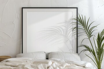 Wall art mockup minimalist Living: Wallart Horizontal Poster Frame Mockup in Modern Interior