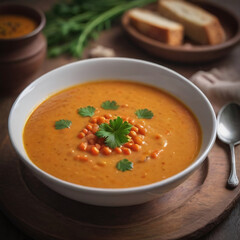 Photo Of Flavorful Turkish Red Lentil Soup.