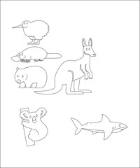 Australian animal coloring page 