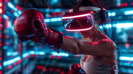 Female Boxer Training in Virtual Reality Environment