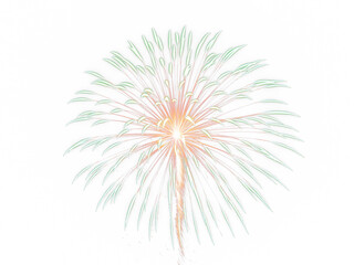 Multi color Firework Celebration over the working space on transparent background
