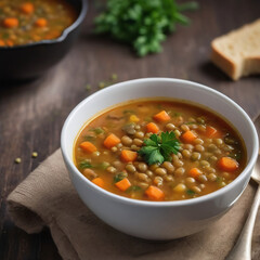 Photo Of Lentil Vegetable Soup.