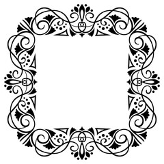 Decorative vintage abstract frame. ornamental decorative design. Calligraphy, elegant and luxury art deco linear frame, border, copy space for your images and text.