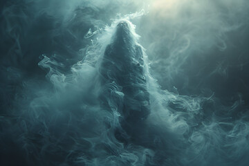 An unidentified humanoid ghost made of smoke.