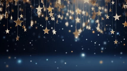 Fotobehang christmas background with stars © Rida