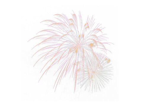 Multi color Firework Celebration over the working space on transparent background