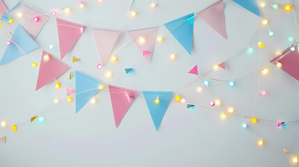 Festive color paper pennants banner - Celebration party design - 748891315