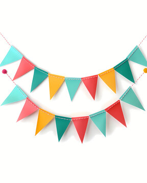 Festive color paper pennants banner - Celebration party design