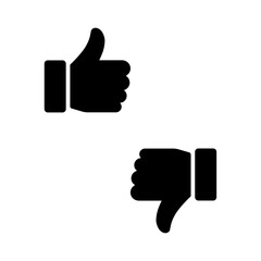 Thumb up and thumb down icons