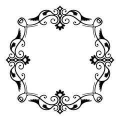 Decorative vintage abstract frame. ornamental decorative design. Calligraphy, elegant and luxury art deco linear frame, border, copy space for your images and text.