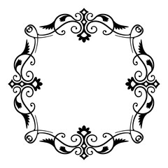 Decorative vintage abstract frame. ornamental decorative design. Calligraphy, elegant and luxury art deco linear frame, border, copy space for your images and text.