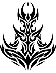 meditation in modern tribal tattoo, abstract line art, minimalist contour,