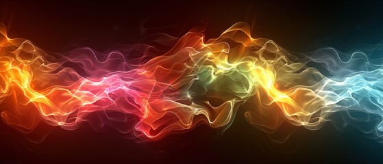 a multicolored background with smoke coming out of the top and bottom of the lines on the bottom of the image.